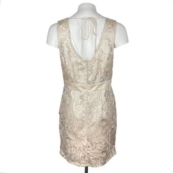 NWT LIPSY London Floral Lace Sheath Dress Sz 10 Neutral - Picture 2 of 5
